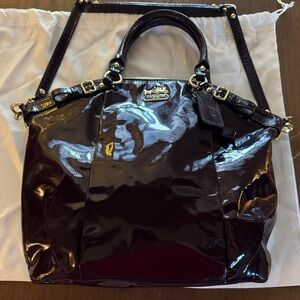 Coach Black Patent Leather Shoulder Bag